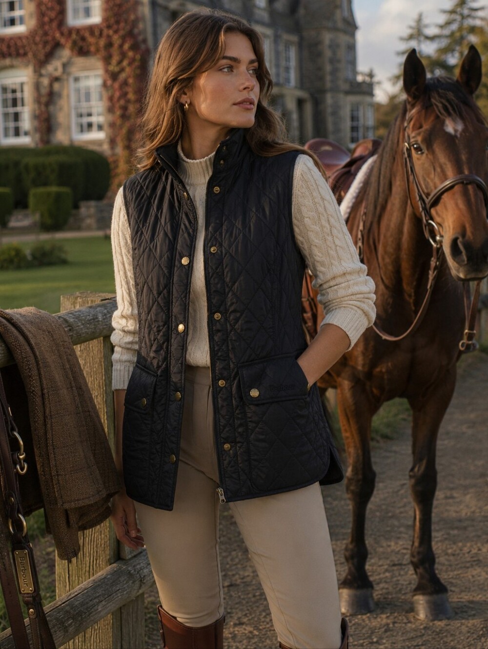 Barbour Wray Gilet NWT Quilted Vest Old Money Equestrian Country USA 8